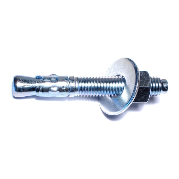 Midwest Fastener Wedge Anchor, 5/8" Dia., 4-1/2" L, Steel Zinc Plated, 10 PK 04134 - main